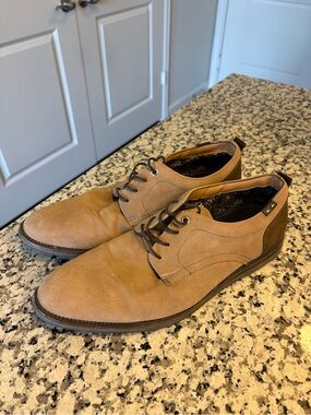 Steven By Steve Madden Men's Tan Suede Lace-Up Oxfords